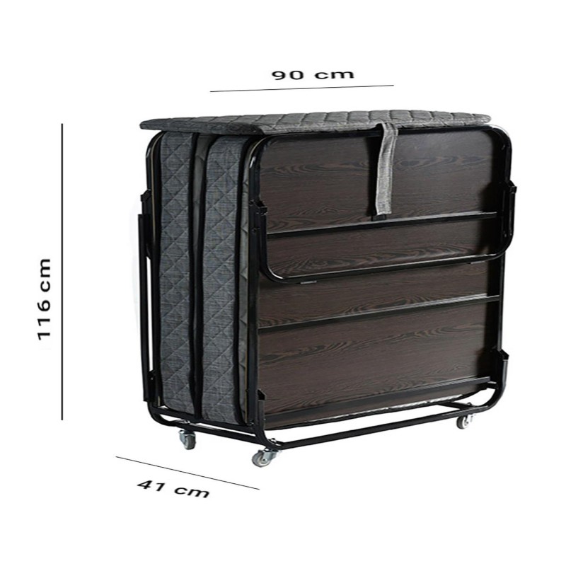 Πτυσσόμενο Κρεβάτι Otel - Χρώμα Λευκό Γκρι - 90x200x15εκ