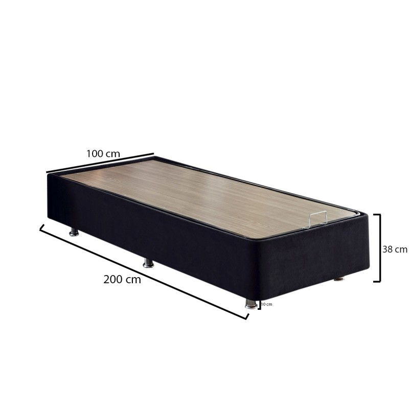 Single Bed Base Ela Single - Black (100 x 200) Black