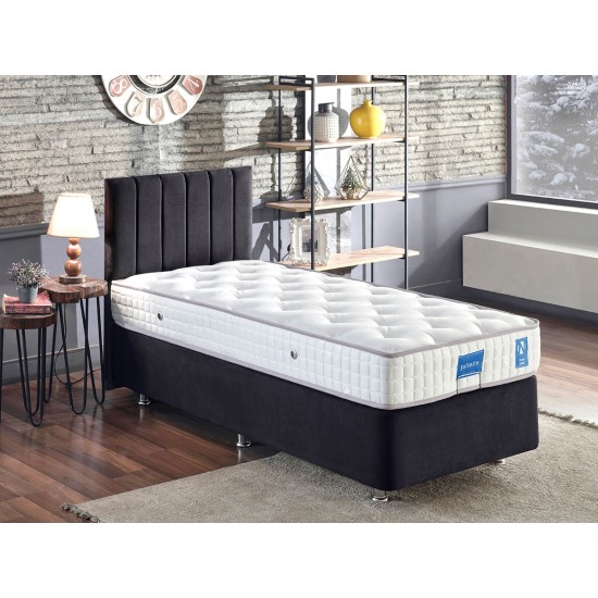 Single Bed Base & Headboard Ela Single - Black (100 x 200) Black Single Bed Base & Headboard Ela Single - Black (100 x 200) Black