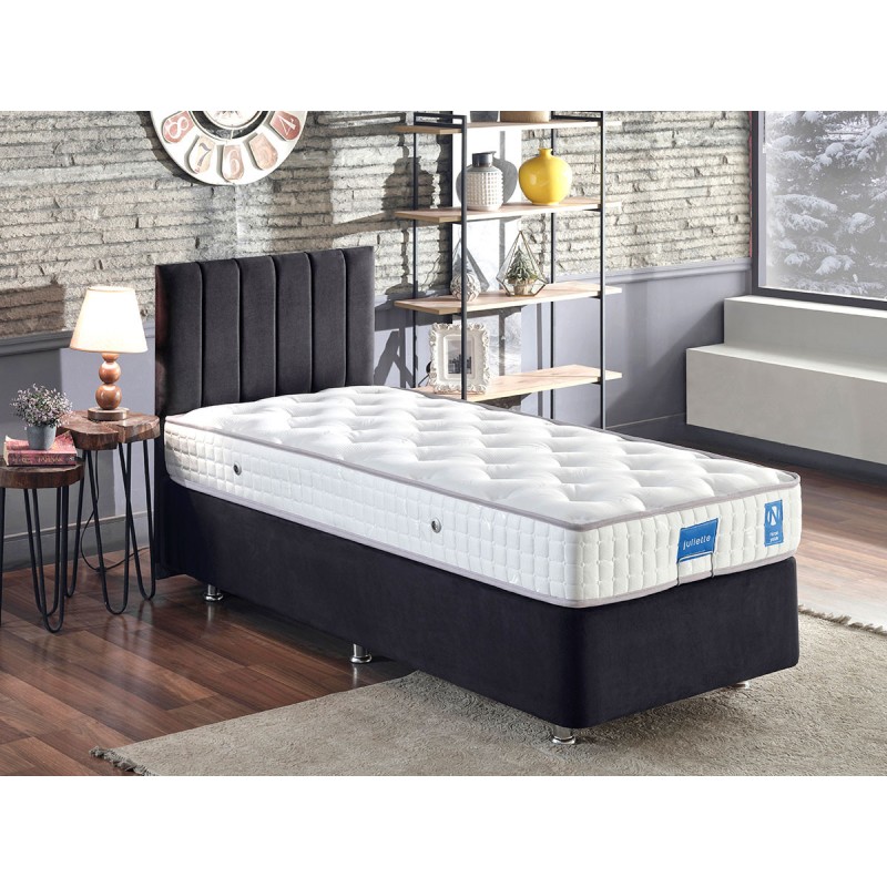 Single Bed Base & Headboard Ela Single - Black (90 x 190) Black