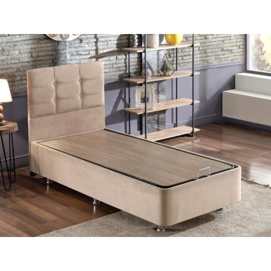Single Bed Base & Headboard Polo - Light Brown (90 x 190) Light Brown Single Bed Base & Headboard Polo - Light Brown (90 x 190) Light Brown