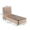 Single Bed Base & Headboard Polo - Light Brown (90 x 190) Light Brown
