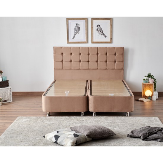 Double Mattress, Base & Headboard Latte - Light Brown (160 x 200) Light Brown Double Mattress, Base & Headboard Latte - Light Brown (160 x 200) Light Brown