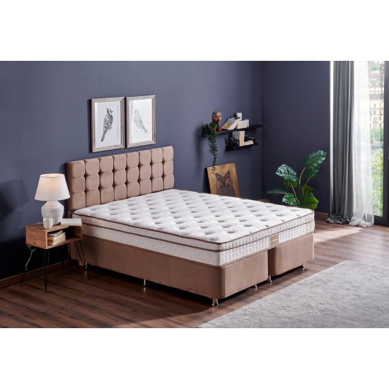 Single Mattress, Base & Headboard Helen - Light Brown (90 x 200) Light Brown Single Mattress, Base & Headboard Helen - Light Brown (90 x 200) Light Brown