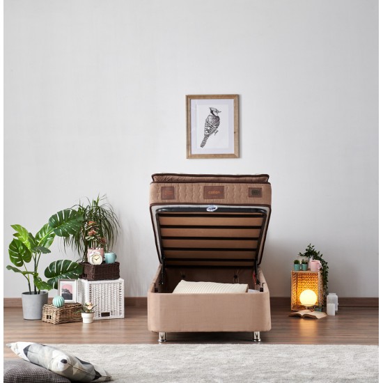 Single Mattress, Base & Headboard Helen - Light Brown (90 x 200) Light Brown Single Mattress, Base & Headboard Helen - Light Brown (90 x 200) Light Brown