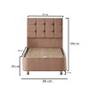 Single Mattress, Base & Headboard Helen - Light Brown (90 x 200) Light Brown