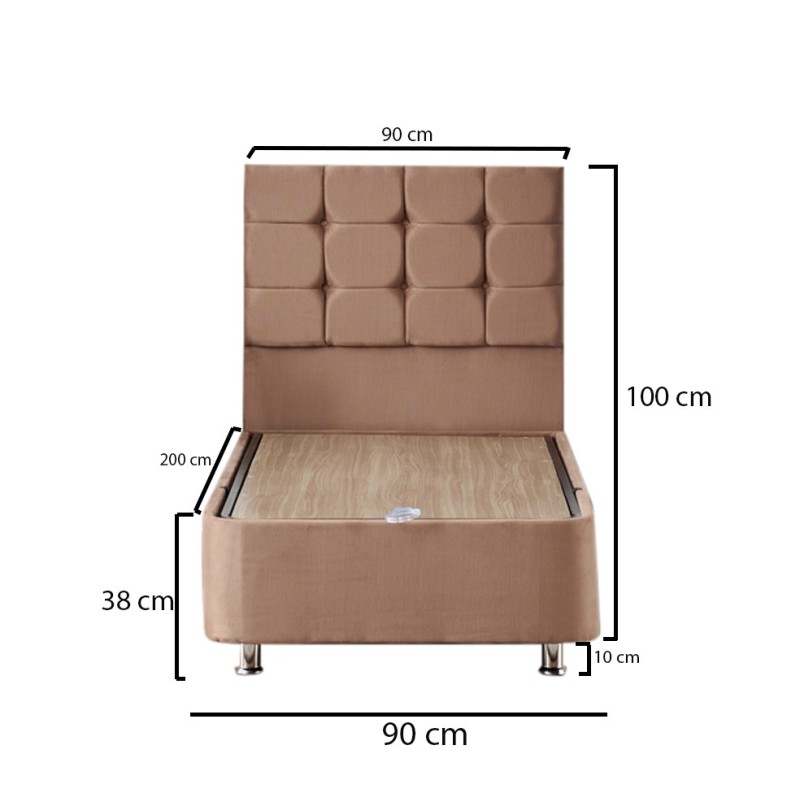 Single Mattress, Base & Headboard Helen - Light Brown (90 x 200) Light Brown