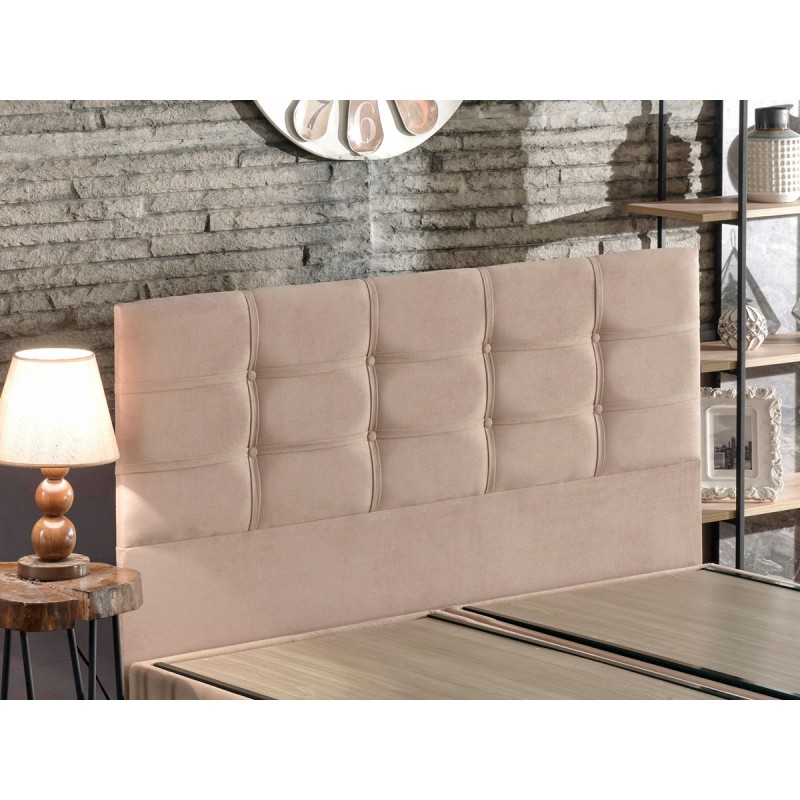 Διπλό Κρεβάτι & Προσκέφαλο - 180x200 -  Ela Double - Χρώμα Ανοιχτό καφέ