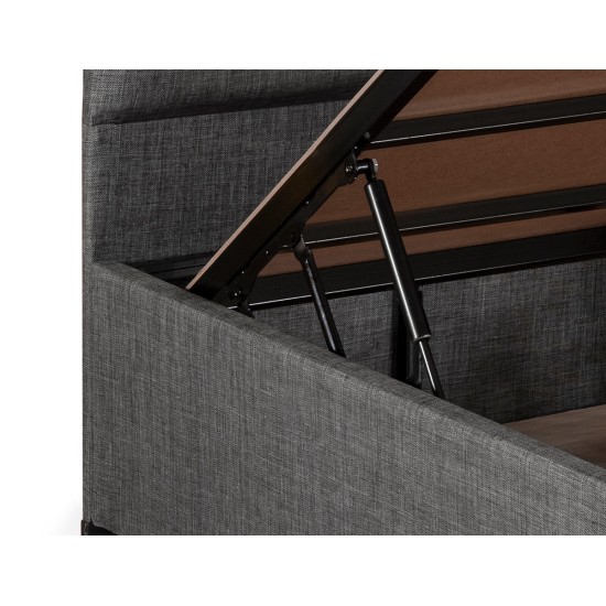 Single Bed Base & Headboard Silver - Grey (90 x 190) Grey Single Bed Base & Headboard Silver - Grey (90 x 190) Grey
