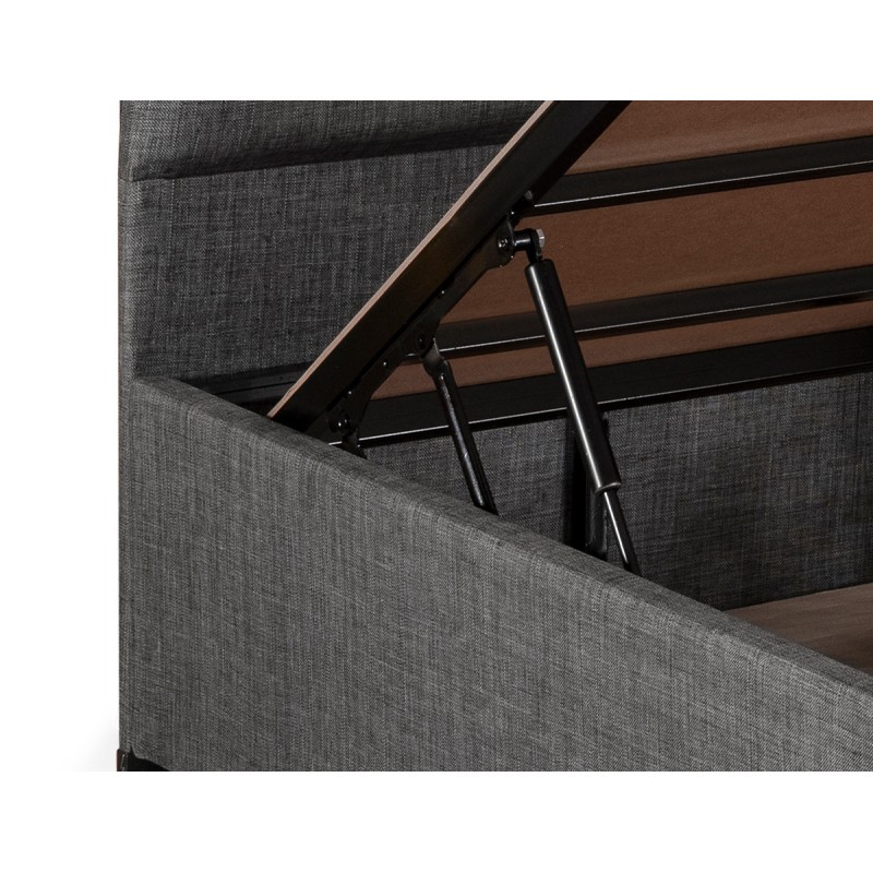 Single Bed Base & Headboard Silver - Grey (90 x 190) Grey