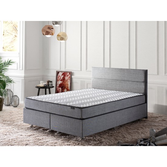 Διπλό Κρεβάτι & Στρώμα 60x200 - Silvia - Χρώμα Γκρι Διπλό Κρεβάτι & Στρώμα 60x200 - Silvia - Χρώμα Γκρι