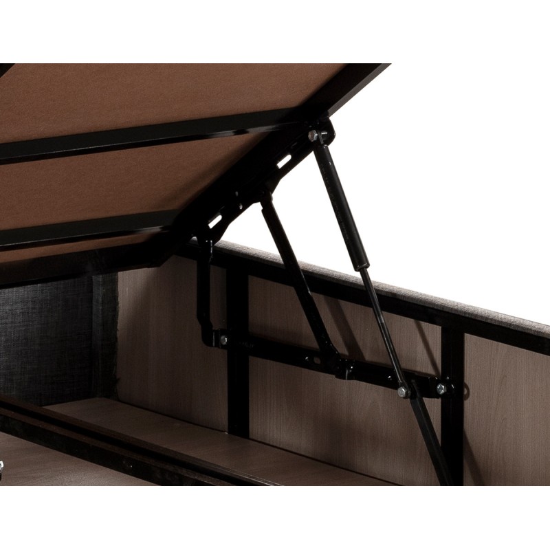 Διπλό Κρεβάτι & Στρώμα 60x200 - Silvia - Χρώμα Γκρι