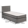 Single Mattress, Base & Headboard Silver - Grey (80 x 180) Grey