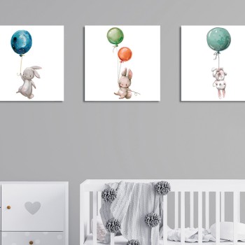 Decorative Canvas Painting (3 Pieces) FAH11 Multicolor