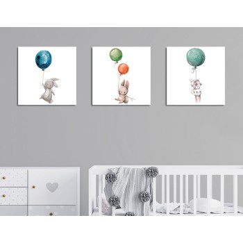 Decorative Canvas Painting (3 Pieces) FAH11 Multicolor