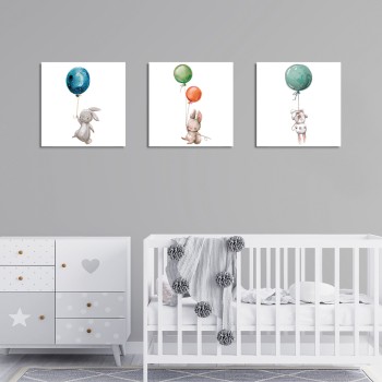 Decorative Canvas Painting (3 Pieces) FAH11 Multicolor