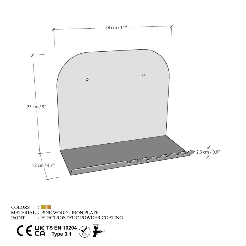 Wall Shelf Short Pouch - Gold Gold