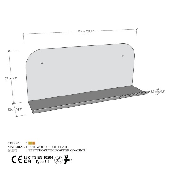 Wall Shelf Long Pouch - Black Black Wall Shelf Long Pouch - Black Black
