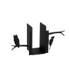 Aberto Design Metal Bookend Kitap tutucu 6 - Black Black