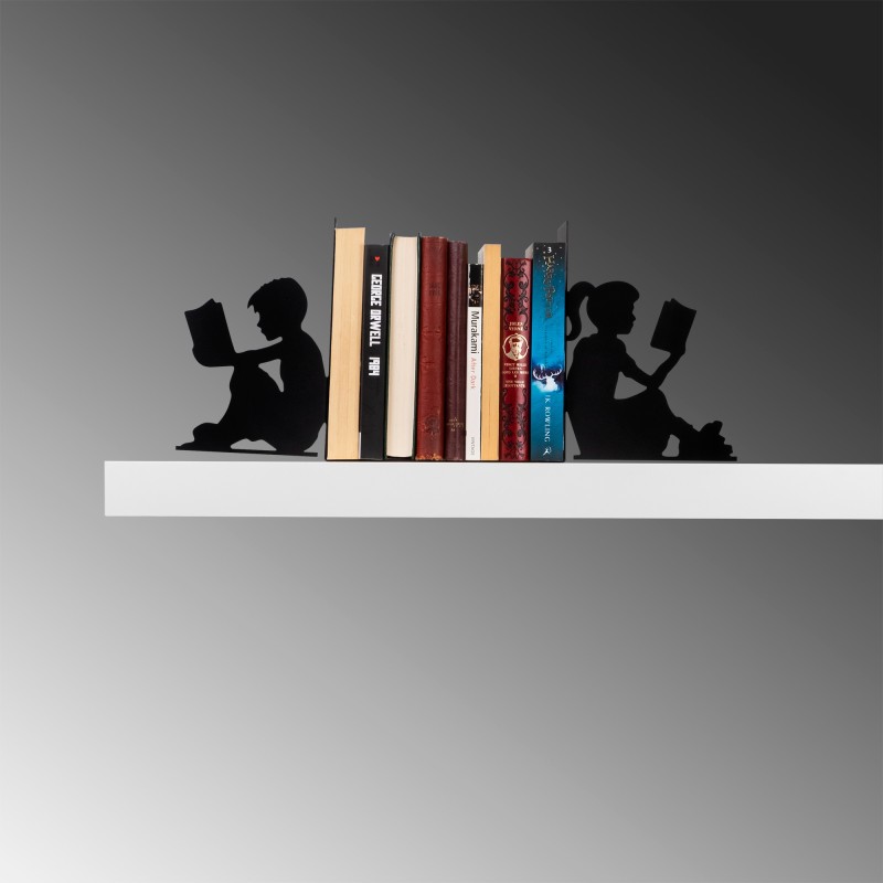 Aberto Design Metal Bookend Kitap tutucu 10 - Black Black
