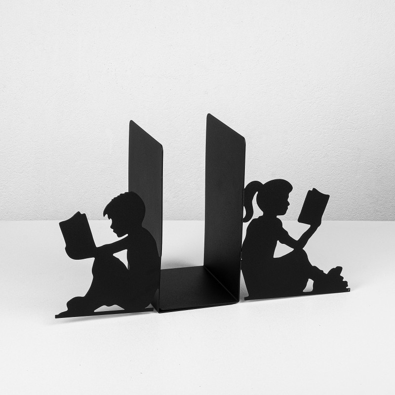 Aberto Design Metal Bookend Kitap tutucu 10 - Black Black