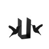 Aberto Design Metal Bookend Kitap tutucu 11 - Black Black