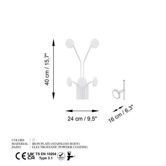 Metal Wall Hook Giraffe-B White Metal Wall Hook Giraffe-B White