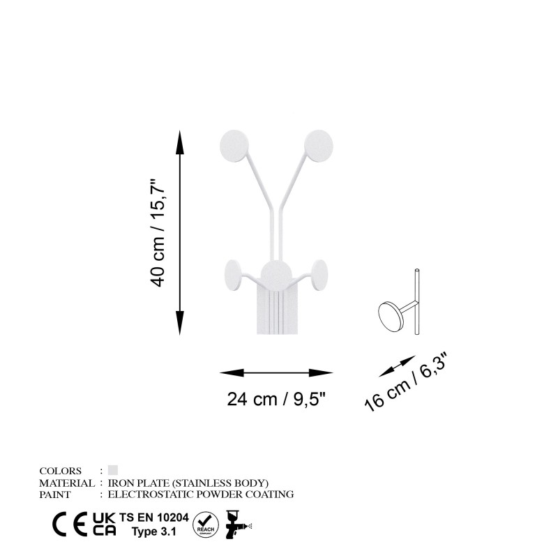 Metal Wall Hook Giraffe-B White