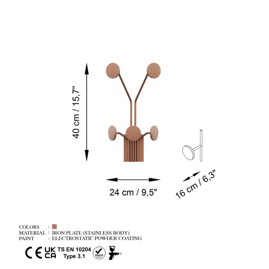Metal Wall Hook Giraffe-C Copper Metal Wall Hook Giraffe-C Copper