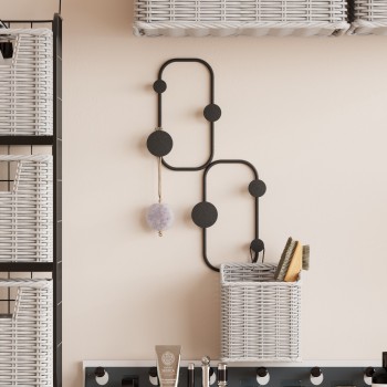 Metal Wall Hook Ladybug Black