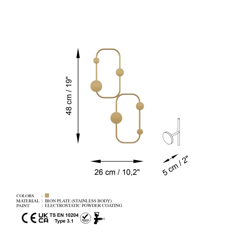 Metal Wall Hook Ladybug-A Gold