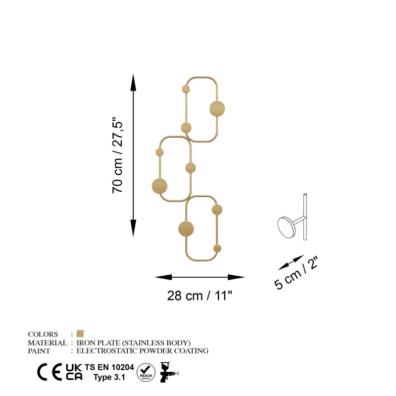 Metal Wall Hook Lizzard-A Gold