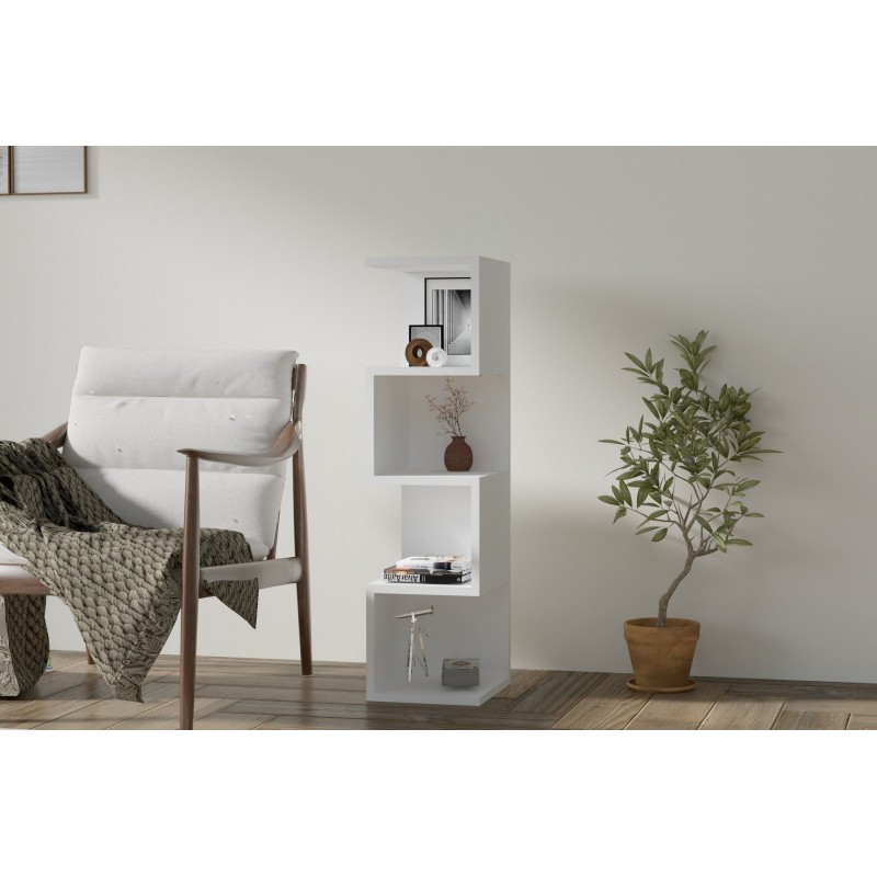 Βιβλιοθήκη - Alin - Χρώμα Λευκό - 25x27x95εκ