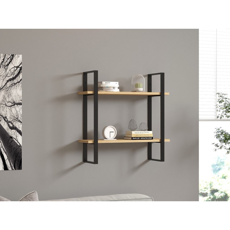 Wall Shelf Buba - Sapphire Oak, Black Sapphire Oak
Black