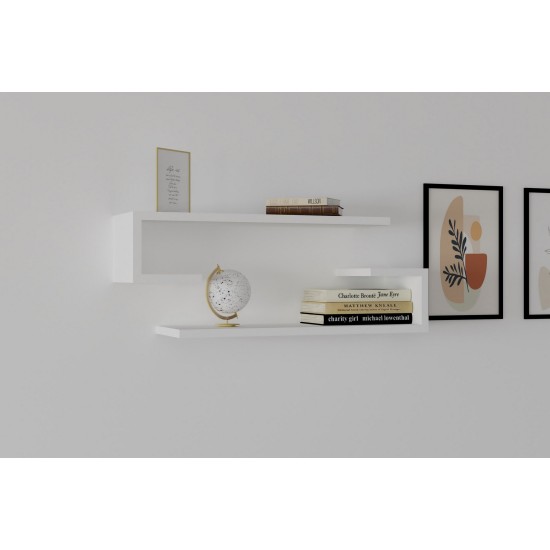 Wall Shelf Eldo - White White Hanah Home Wall Shelf Eldo - White White