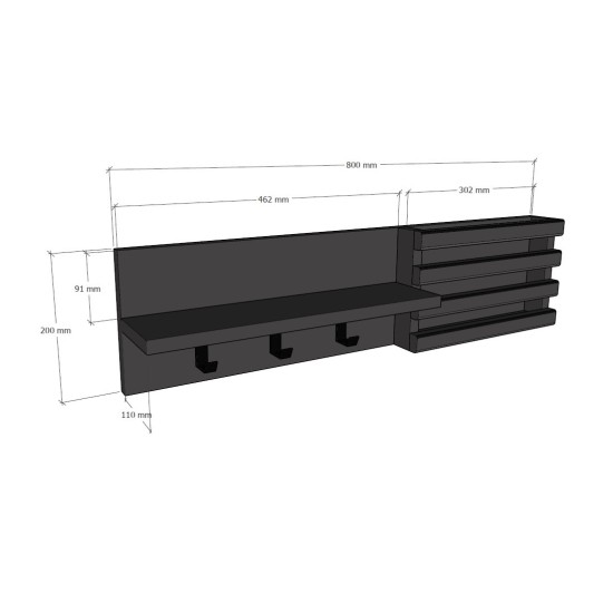 Hall Stand Huso - Anthracite Anthracite Hall Stand Huso - Anthracite Anthracite