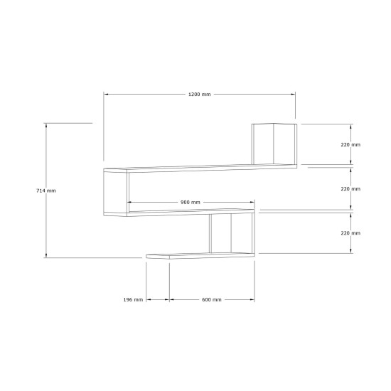 Wall Shelf Penne - Sapphire Oak Sapphire Oak Wall Shelf Penne - Sapphire Oak Sapphire Oak