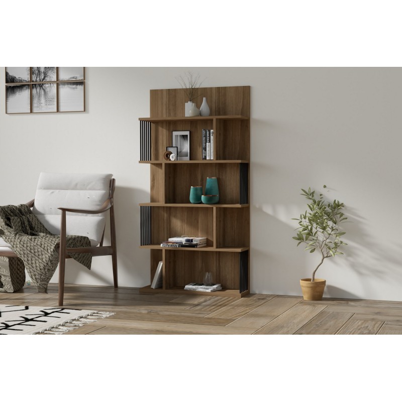 Βιβλιοθήκη  Alex - Χρώμα Καρυδί - 80x22x160εκ