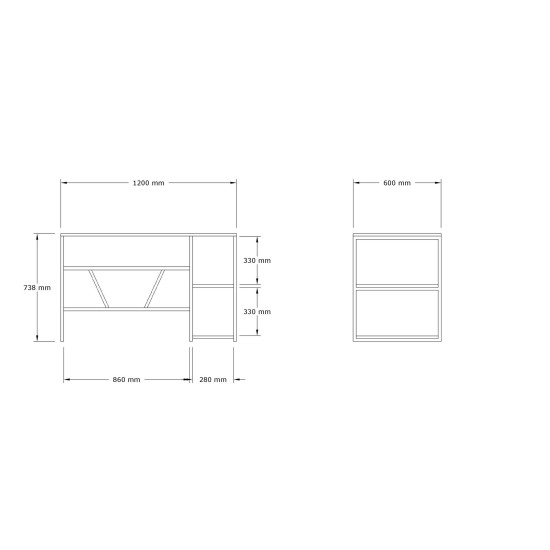 Study Desk Caste - Sapphire Oak Sapphire Oak