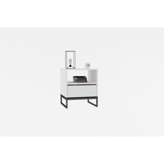 Nightstand Lindau - White White Nightstand Lindau - White White