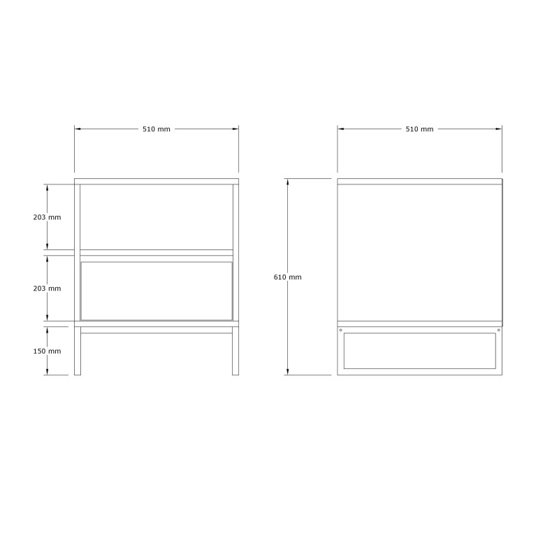 Nightstand Lindau - White White