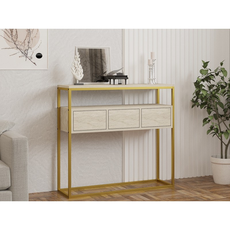 Μπουφές Guarda - Χρώμα Εφέ Πέτρας Τραβερτίνη - 90x34x70εκ