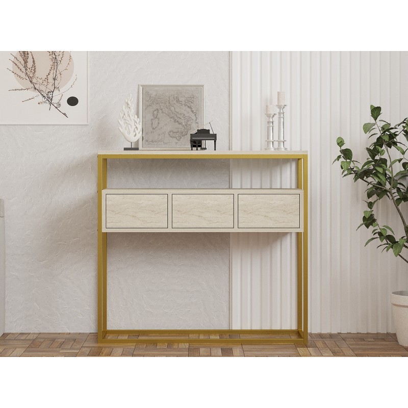 Μπουφές Guarda - Χρώμα Εφέ Πέτρας Τραβερτίνη - 90x34x70εκ