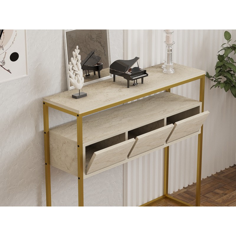 Μπουφές Guarda - Χρώμα Εφέ Πέτρας Τραβερτίνη - 90x34x70εκ