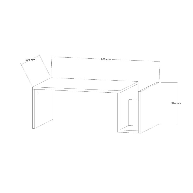 Τραπέζι σαλονιού - Memo - Χρώμα Μπεζ με Εφέ Μαρμάρου - 89,8x50x32,4εκ