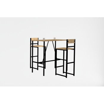 Table & Chairs Set (3 Pieces) Tibet - Oak Oak
Black