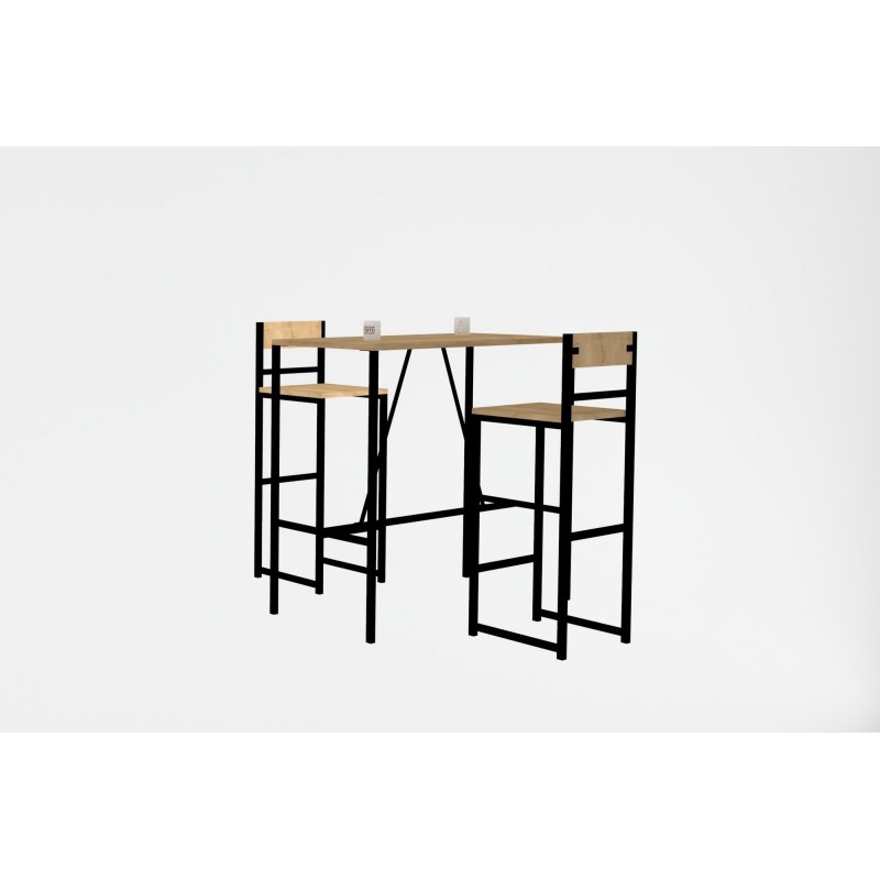 Table & Chairs Set (3 Pieces) Tibet - Oak Oak
Black