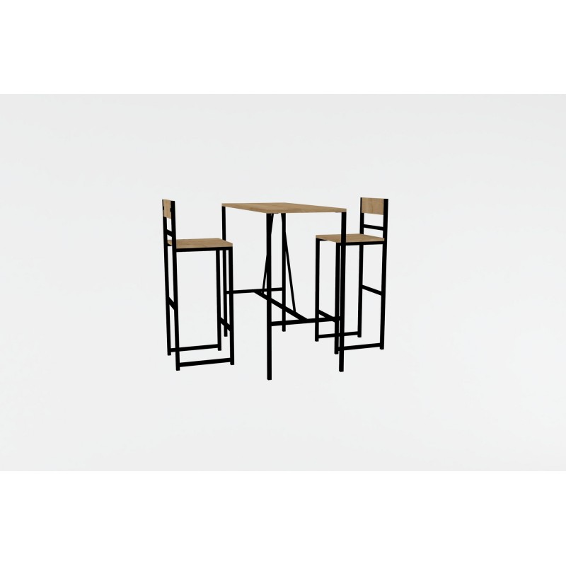Table & Chairs Set (3 Pieces) Tibet - Oak Oak
Black