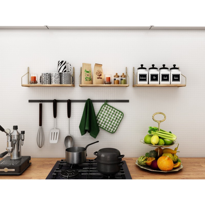 Wall Shelf Dekoratif Duvar Rafı Gold
Brown