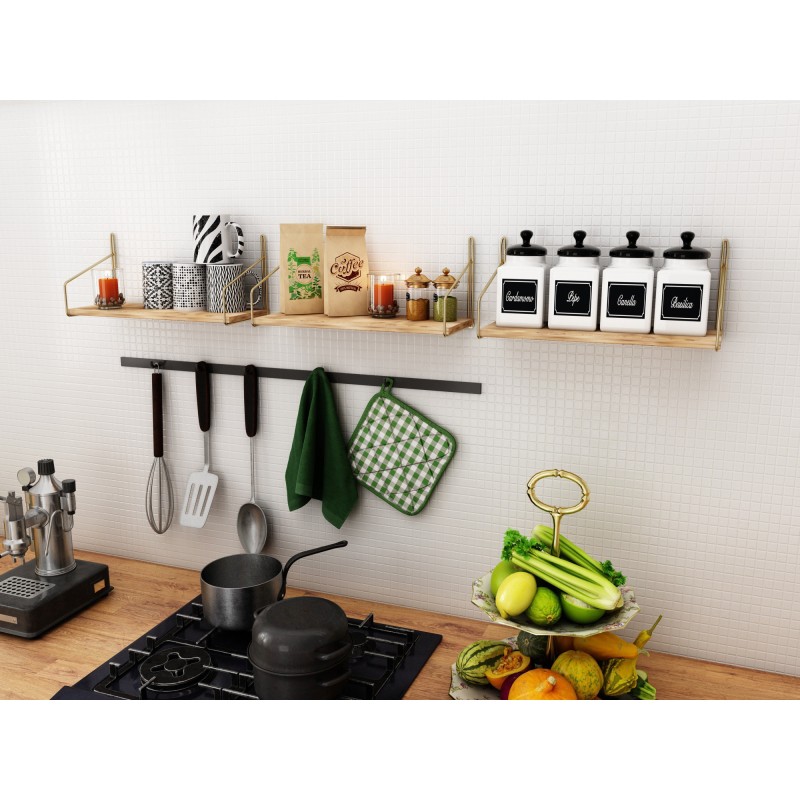 Wall Shelf Dekoratif Duvar Rafı Gold
Brown